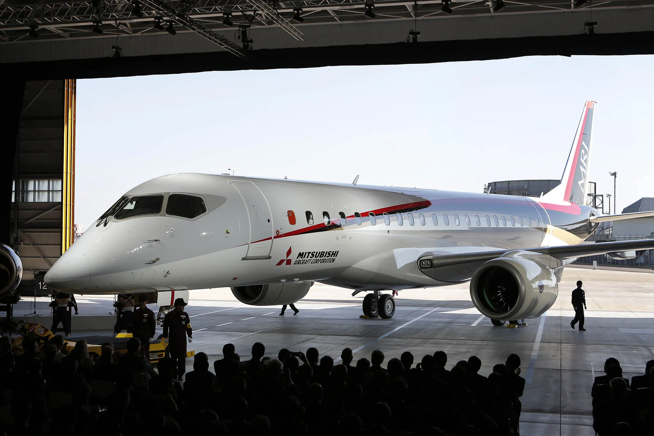 The Mitsubishi Regional Jet passenger aircraft, developed by Mitsubishi Aircraft Corp.
