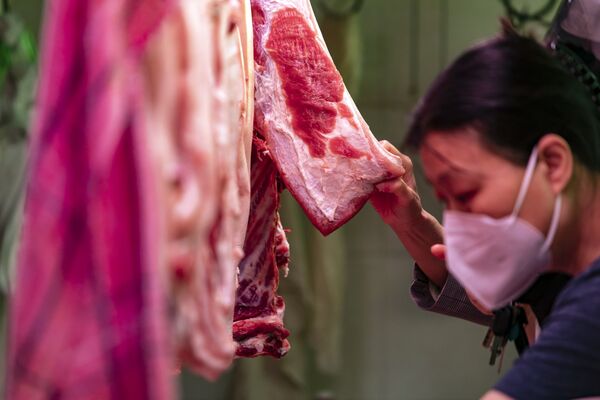 Food Market In Shanghai As China's Pork Rally Poses Inflationary Risk to Virus-Hit Economy