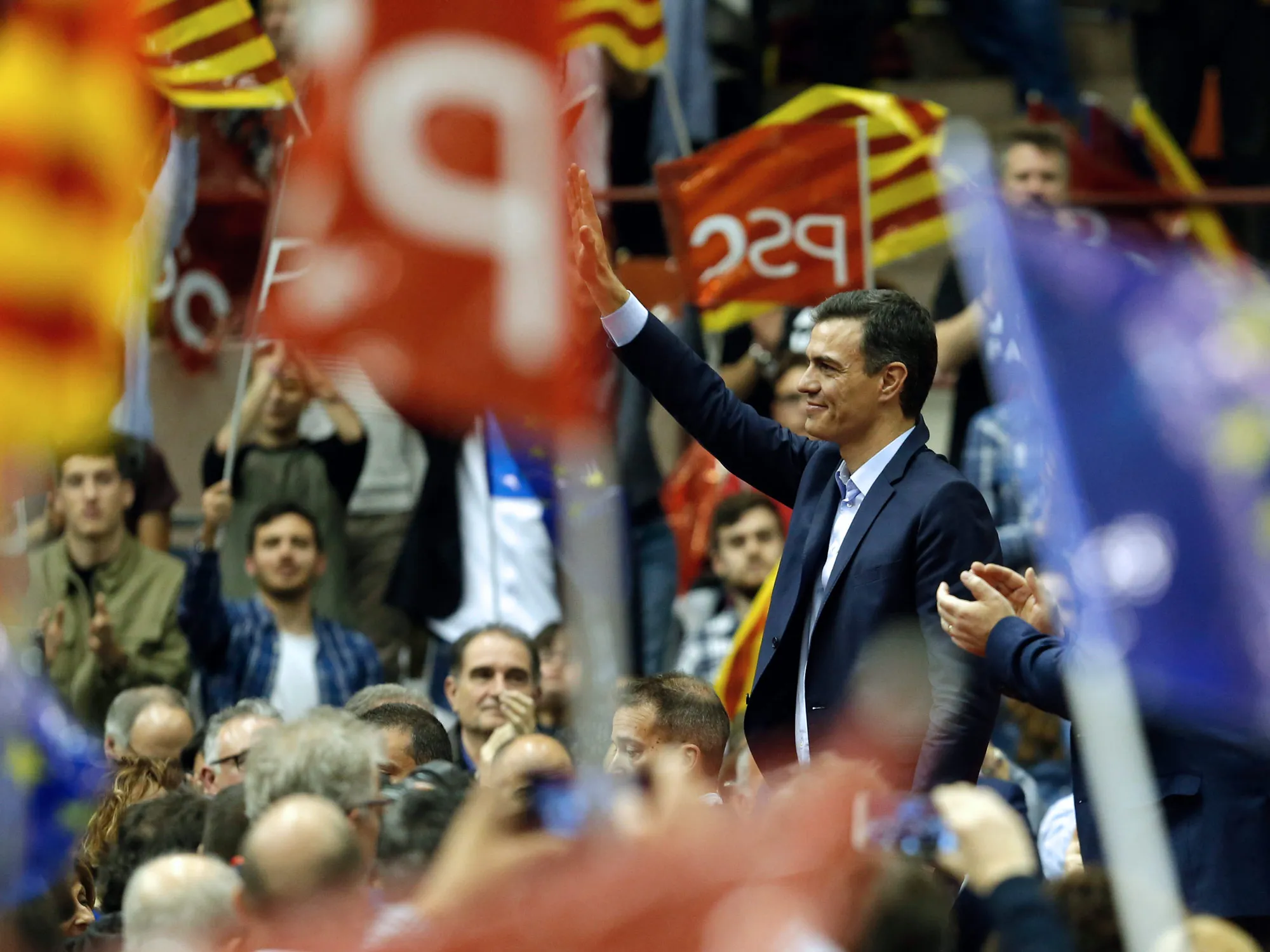Pedro Sanchez during a campaign rally