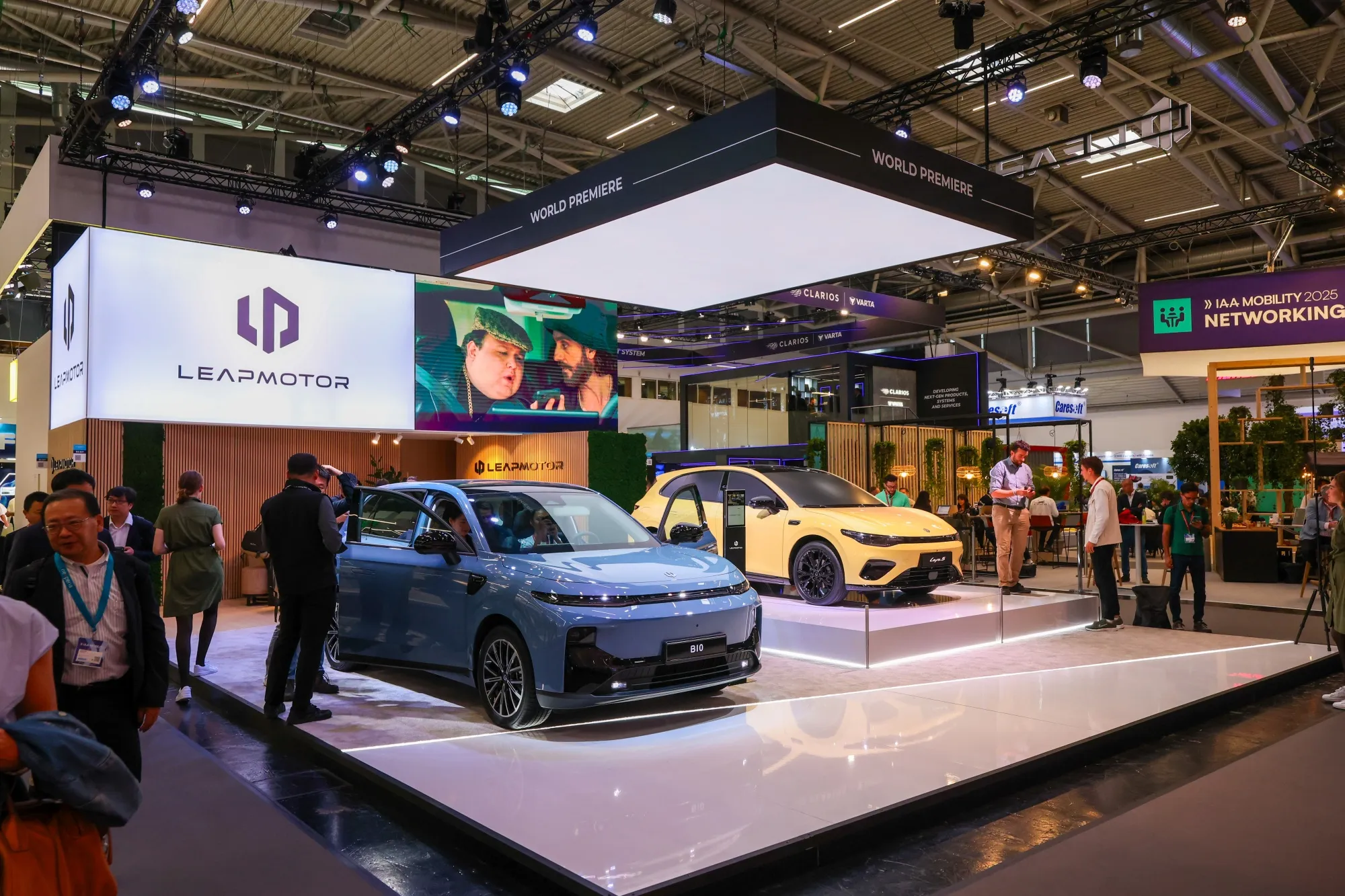 Leapmotor B05, right, and B10 EVs at the Munich auto show.