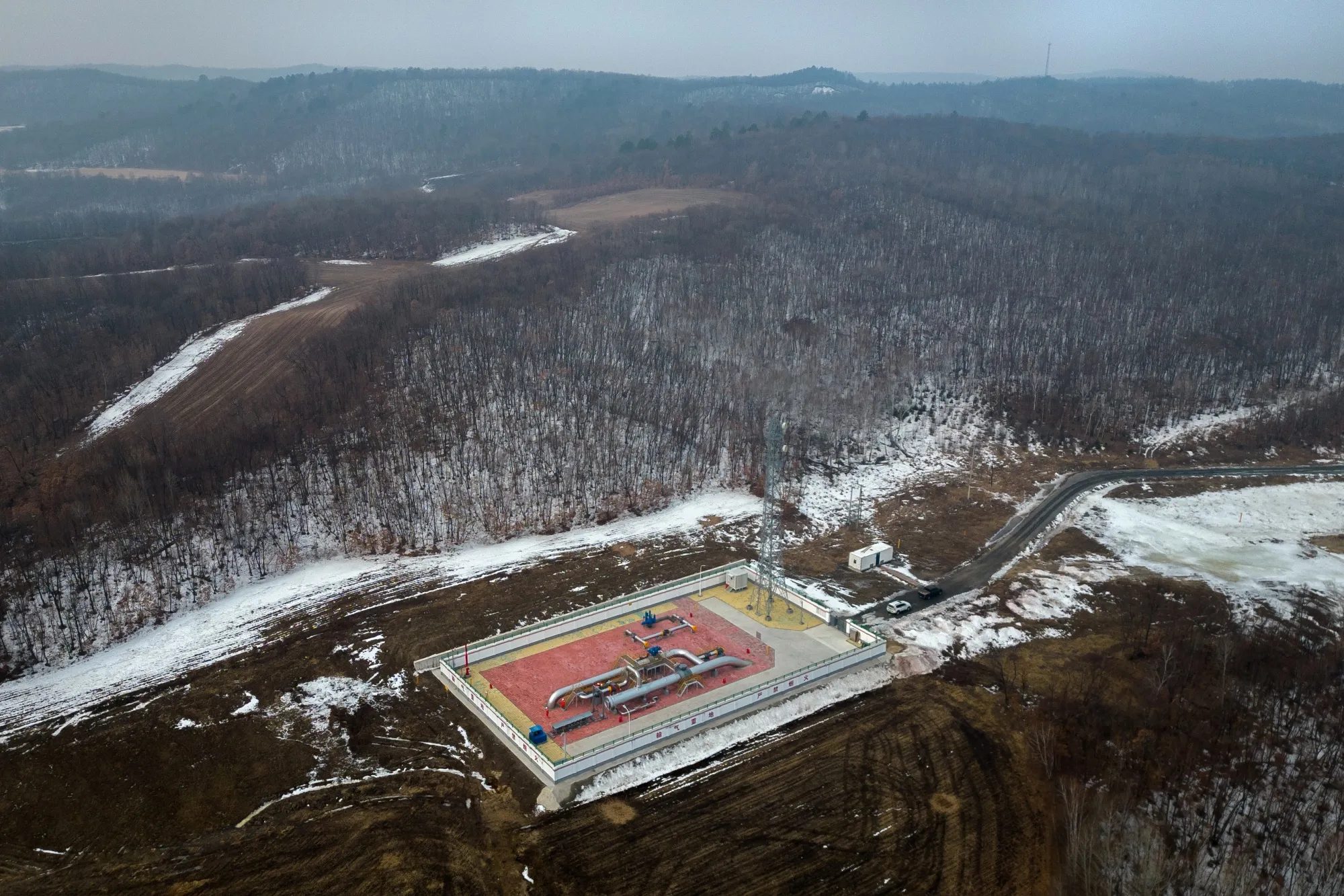 A Power of Siberia natural gas pipelines facility in Heihe, Heilongjiang province, China, in 2023.