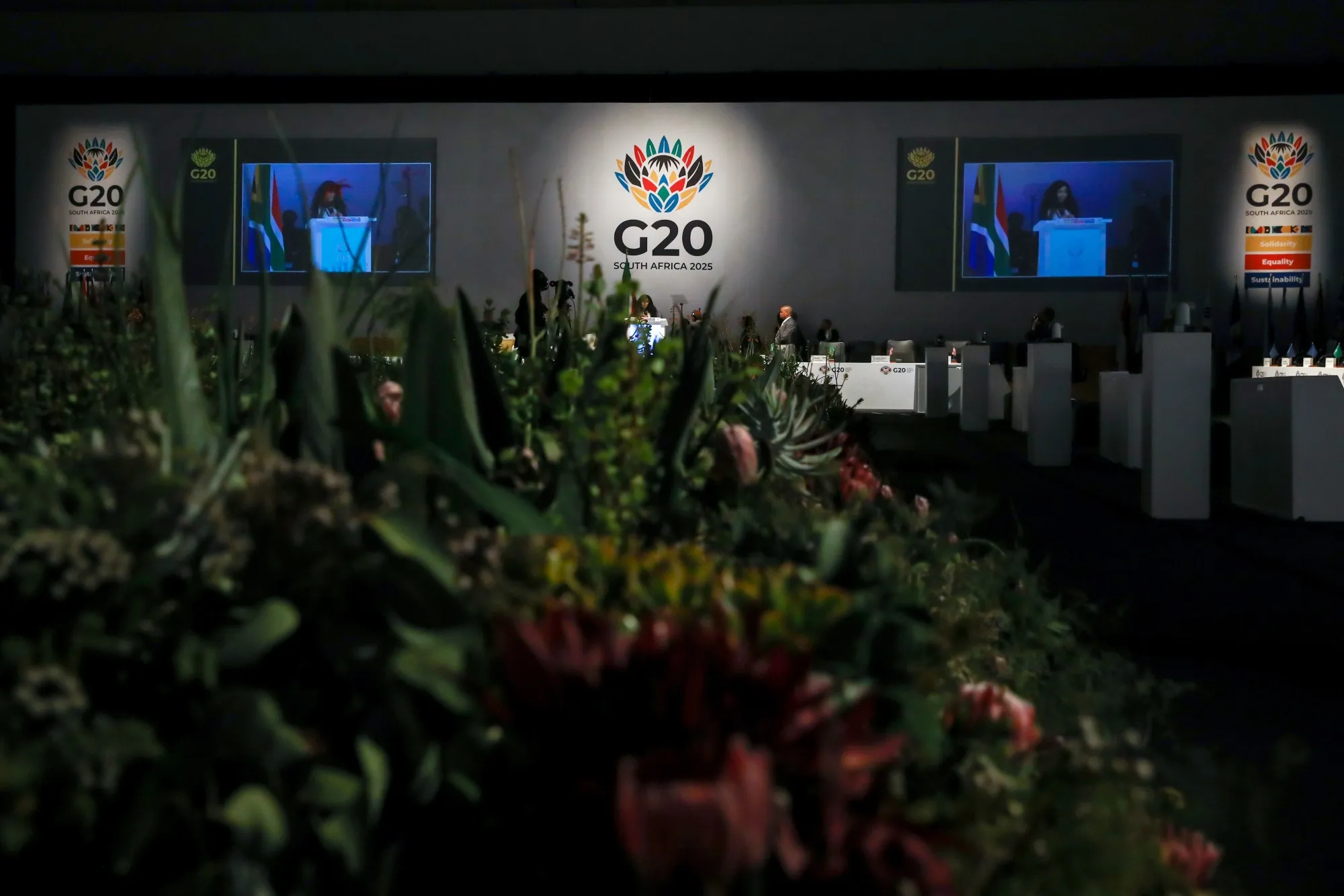 The main hall at the G-20 meeting in Cape Town, South Africa, on Feb. 26.