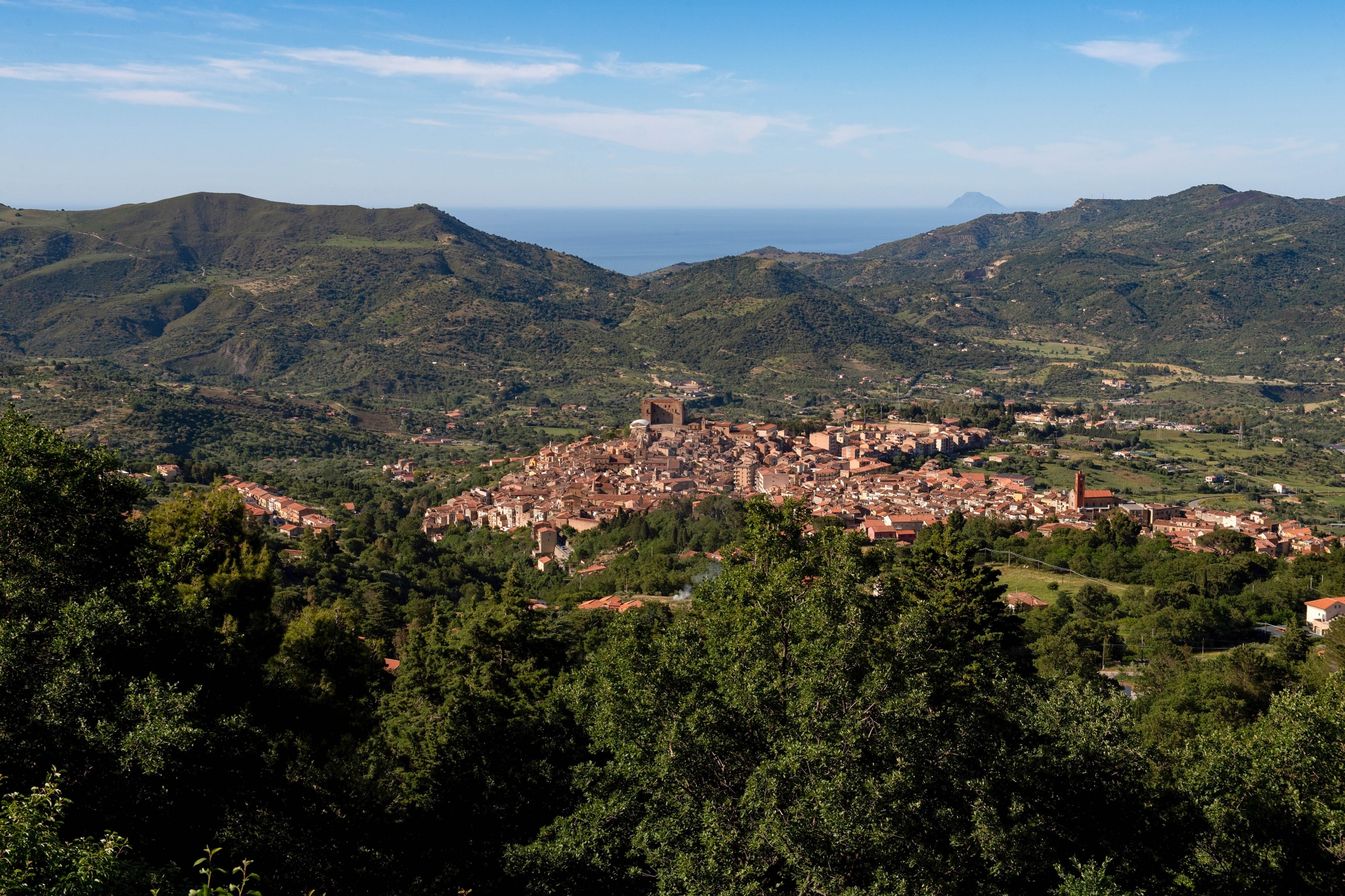 The Medieval hamlet of Castelbuono, perched in the mountains of Sicily, Italy.