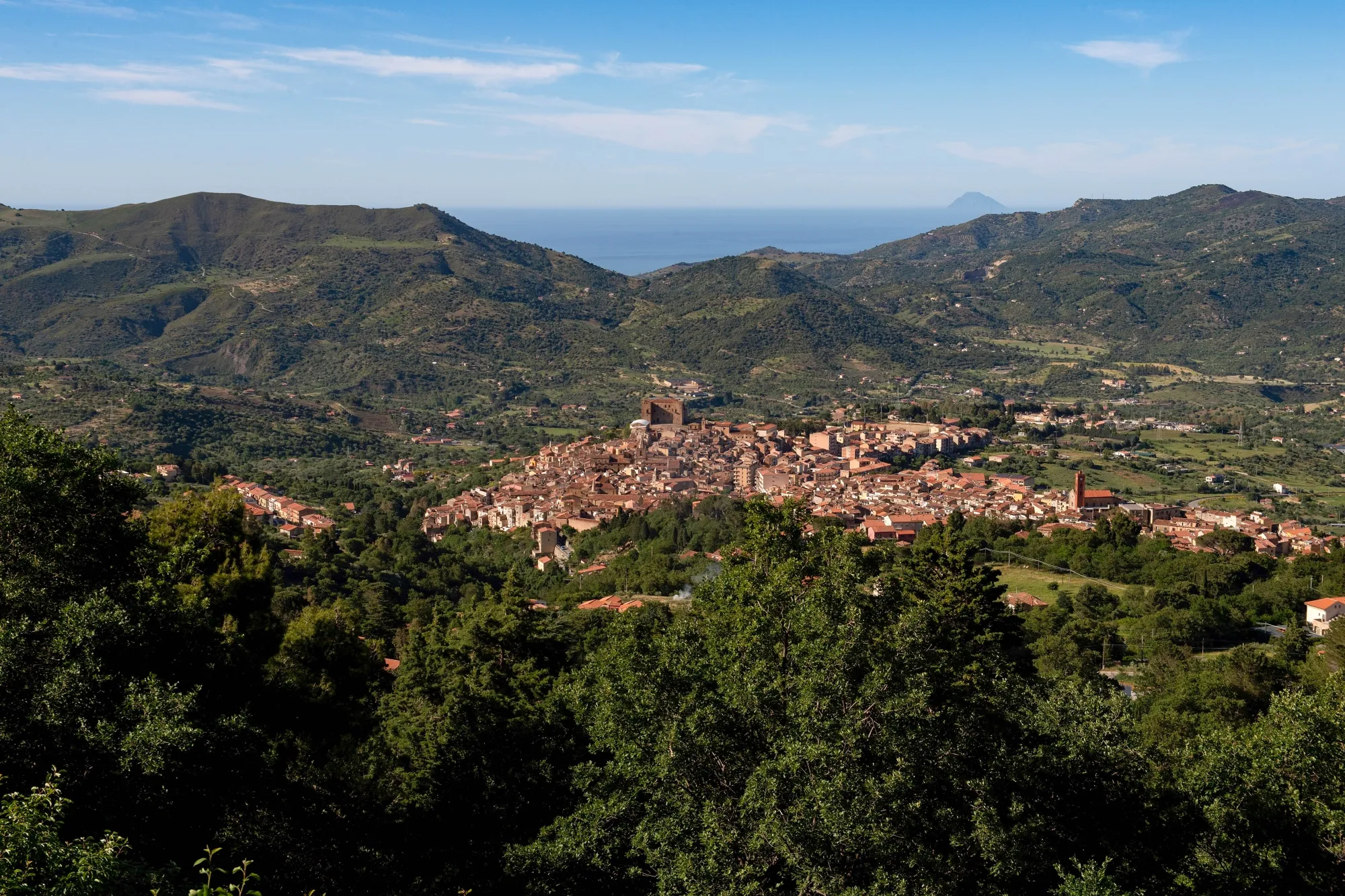 The Medieval hamlet of Castelbuono, perched in the mountains of Sicily, Italy.
