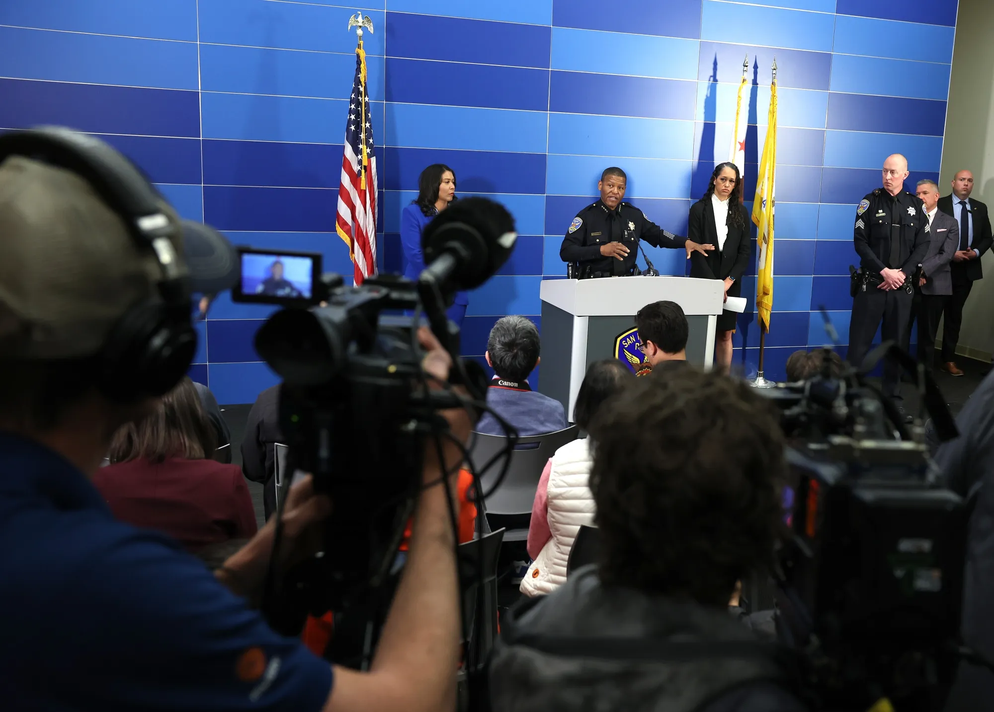 San Francisco Police Chief William Scott&nbsp;speaks at a news conference in San Francisco&nbsp;regarding the arrest of&nbsp;Nima Momeni.