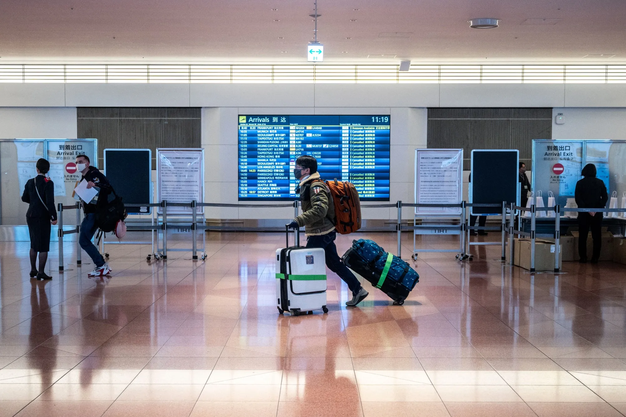 The arrivals hall of Tokyo’s Haneda international airport on Jan. 25.