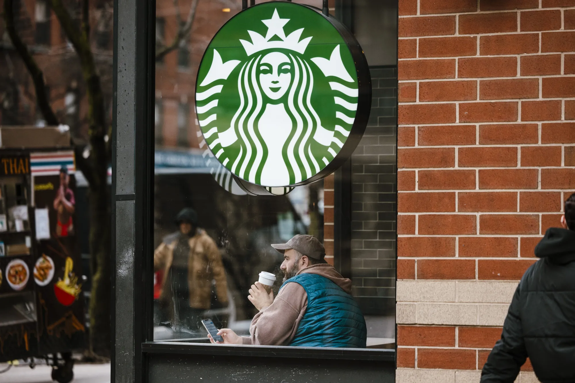 A Starbucks coffee shop in New York.