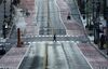 A deserted 42nd Street is seen in midtown New York on April 19.