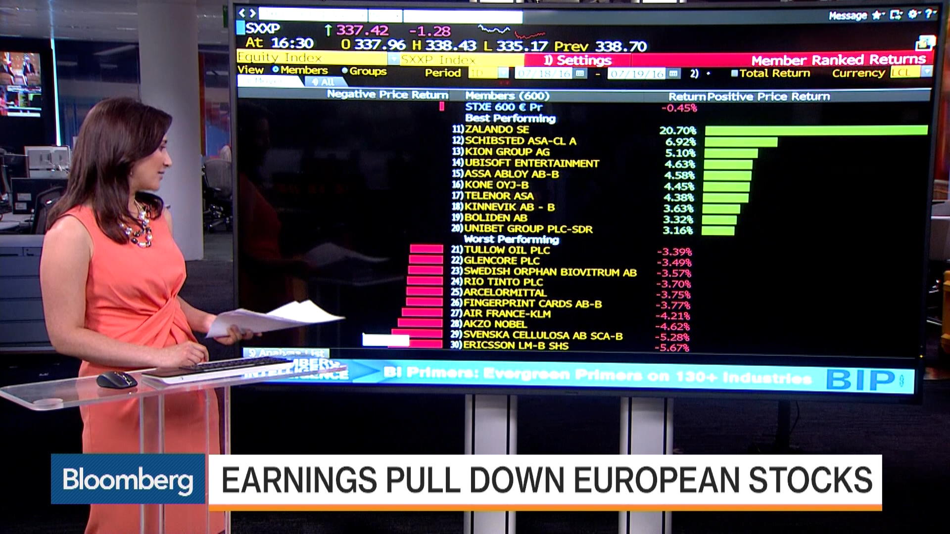 Watch European Stocks Close Lower - Bloomberg