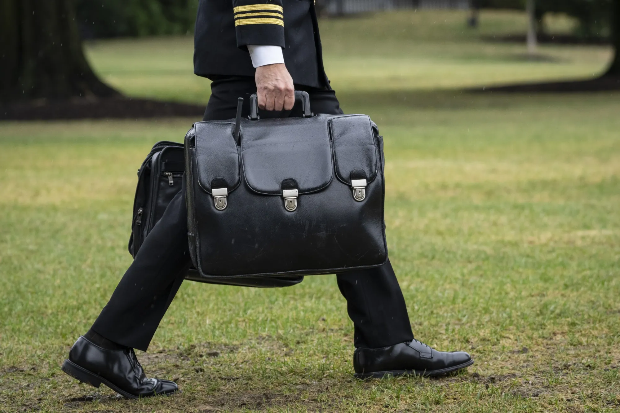 The nuclear football, always in motion.