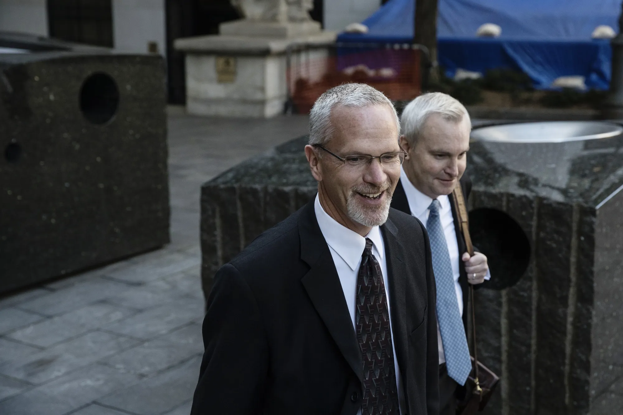 Matthew Connolly, left, outside Federal Court in New York on Oct. 17.