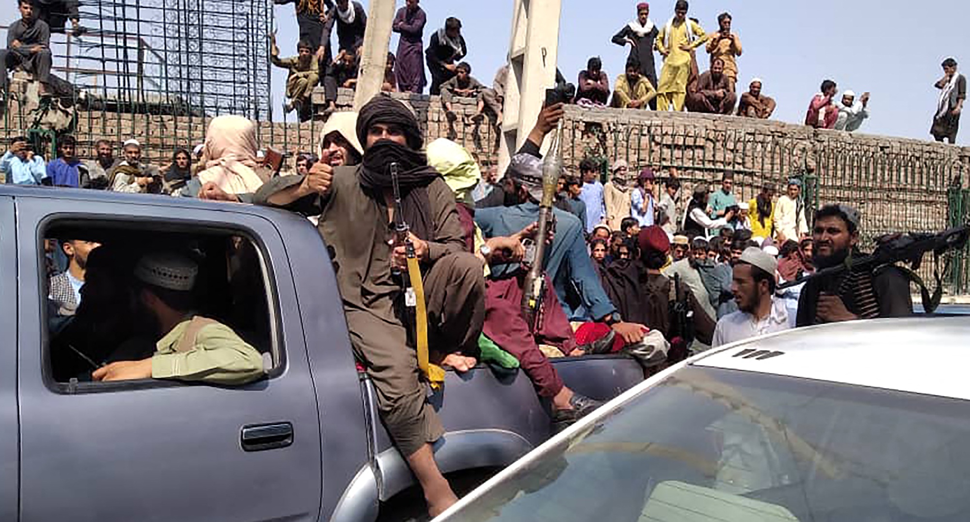 Taliban fighters in Jalalabad province on Aug. 15.