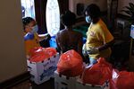 Food is distributed at in New York on July 22.