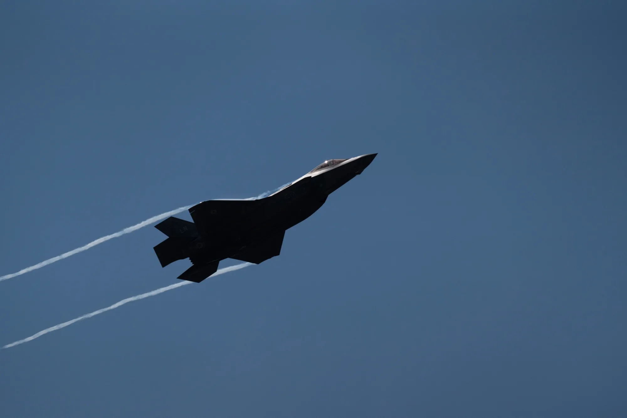 A US Air Force Lockheed Martin F-35A Lightning II military jet&nbsp;at the Paris Air Show in Paris.