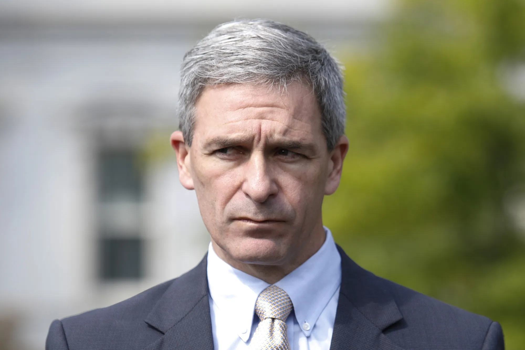 Ken Cuccinelli outside the White House in 2019.