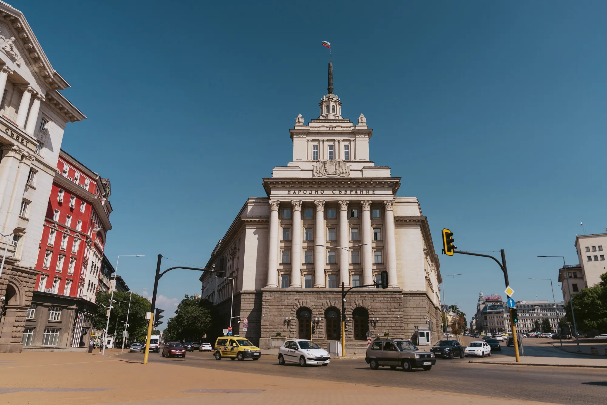 The Bulgarian national assembly building in Sofia, Bulgaria.