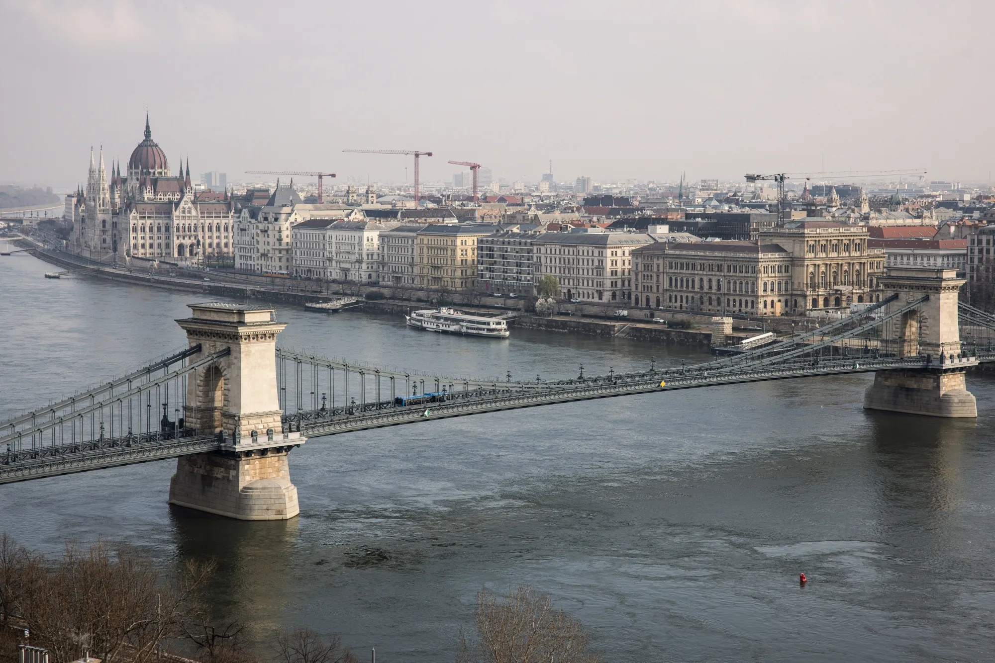 The Chain Bridge and Hungary's Parliament building from the Buda side of the Danube on March 9. The proposed development in partnership with the UAE would appear in the distance.&nbsp;