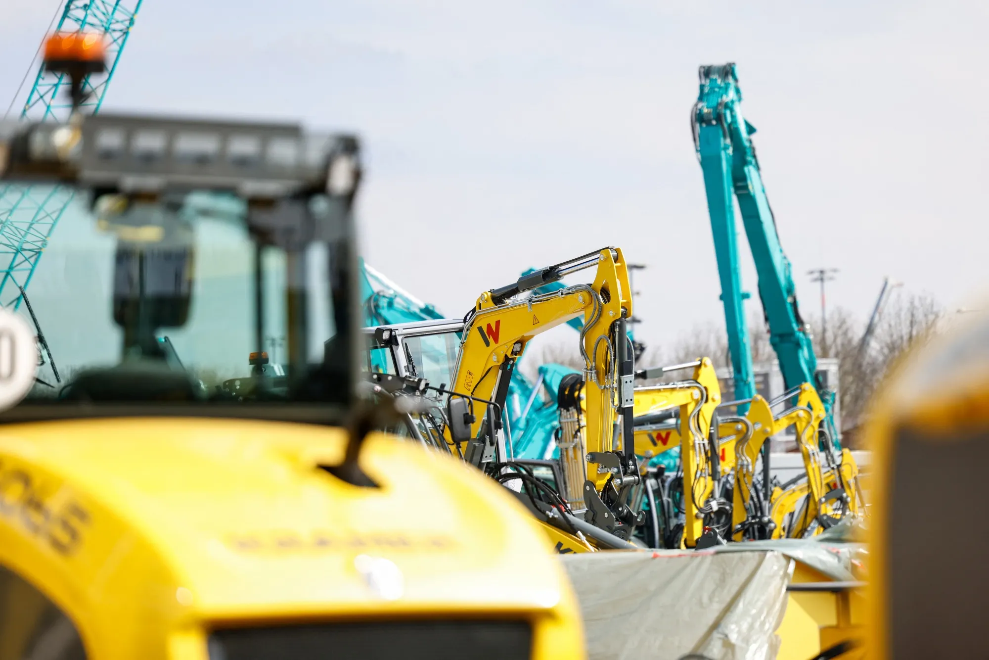 Wacker Neuson machinery at a construction trade fair in Munich.