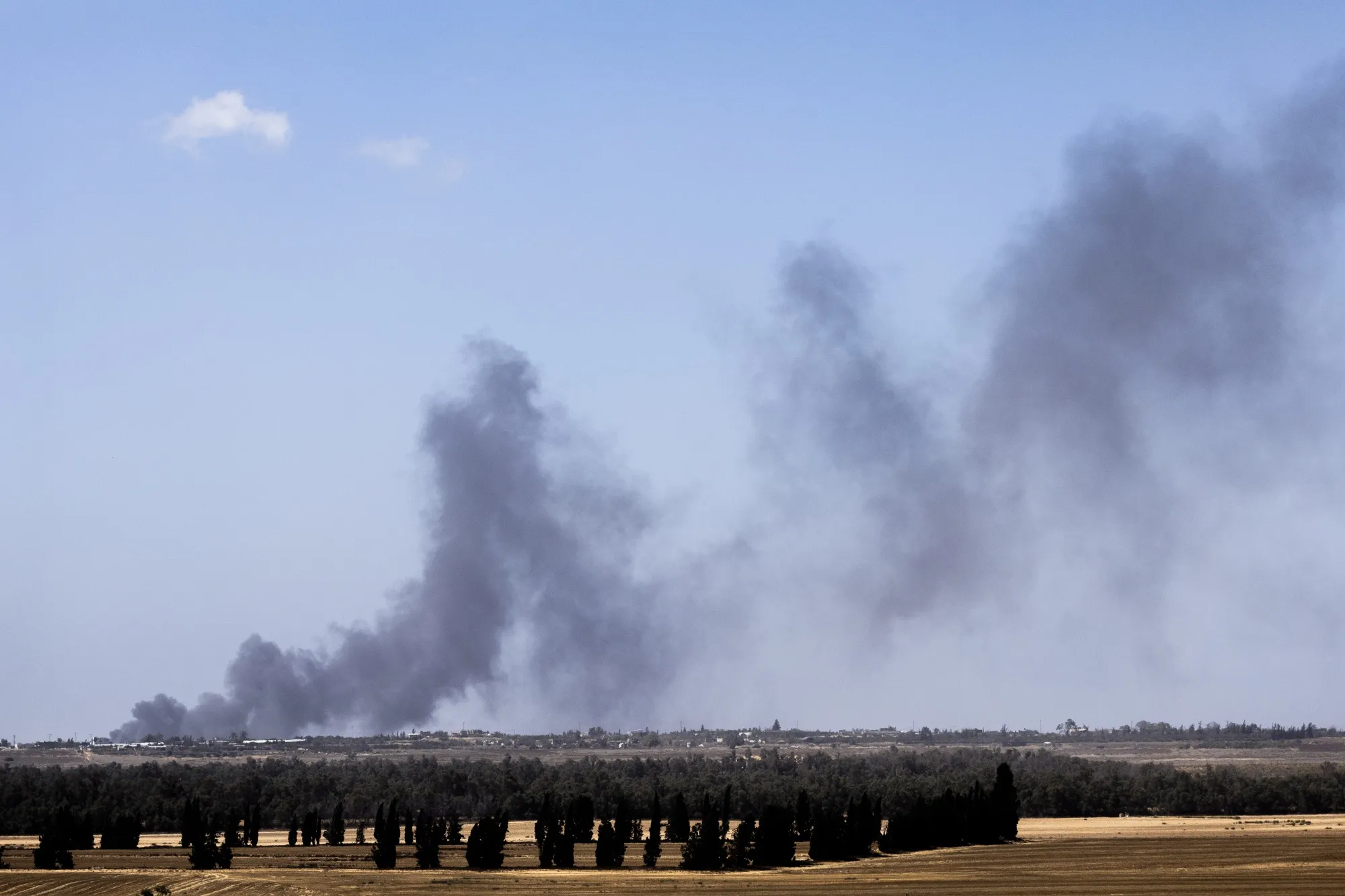 Smoke rises over Southern Gaza on May 24.