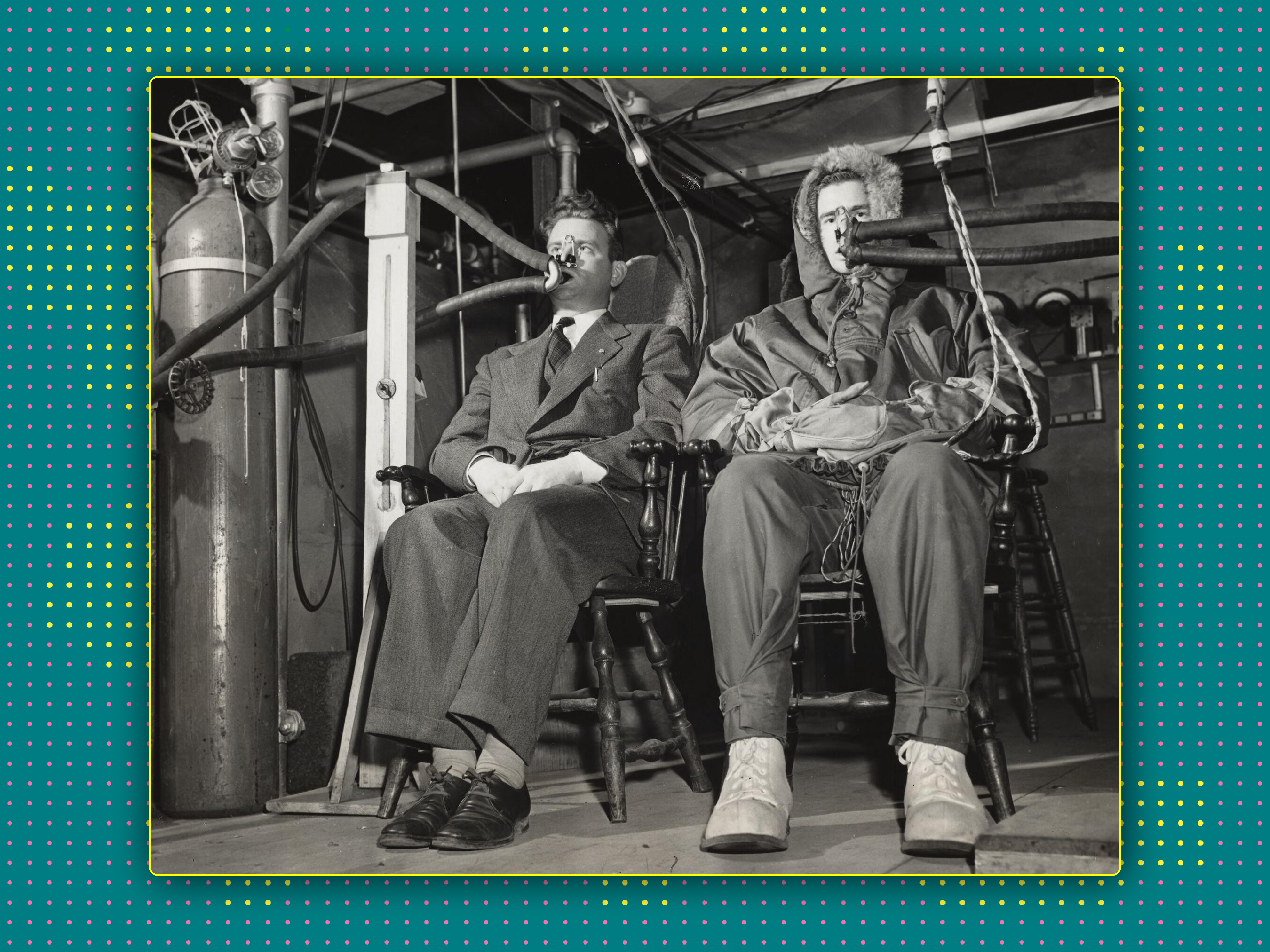Fatigue Lab testing clothing, circa 1943.