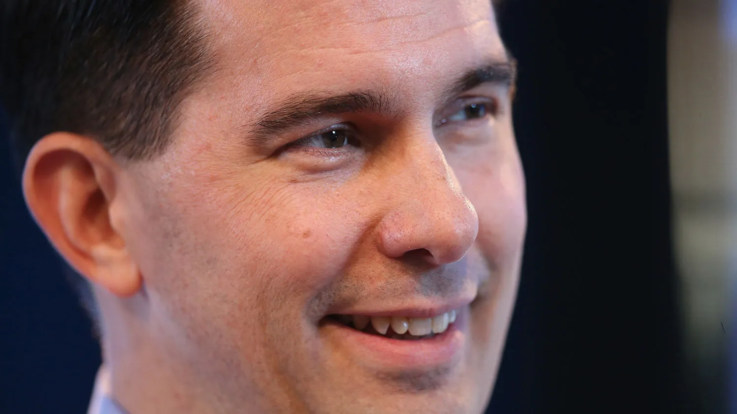 Wisconsin Governor Scott Walker fields questions from Bruce Rastetter at the Iowa Ag Summit on March 7, 2015 in Des Moines, Iowa.
