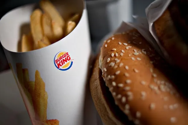 A Burger King Whopper and french fries in Tiskilwa, Ill.