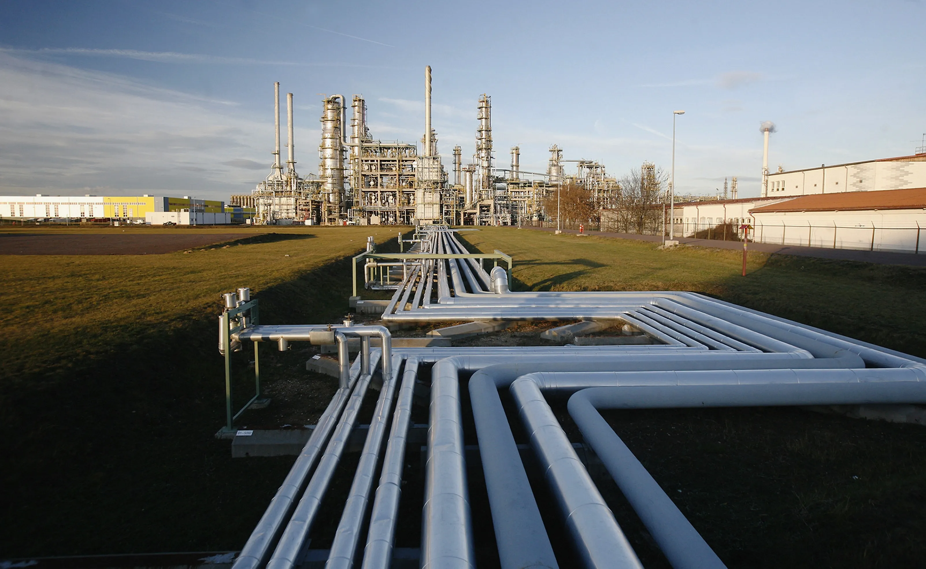 Pipelines at an&nbsp;oil refinery&nbsp;in Leuna, Germany.&nbsp;