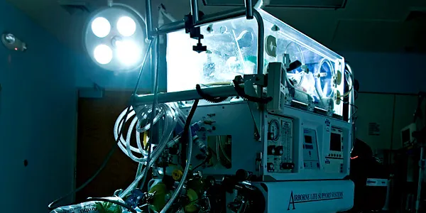 A baby transporter used to move preemies by helicopter. Cost: $115,000 
