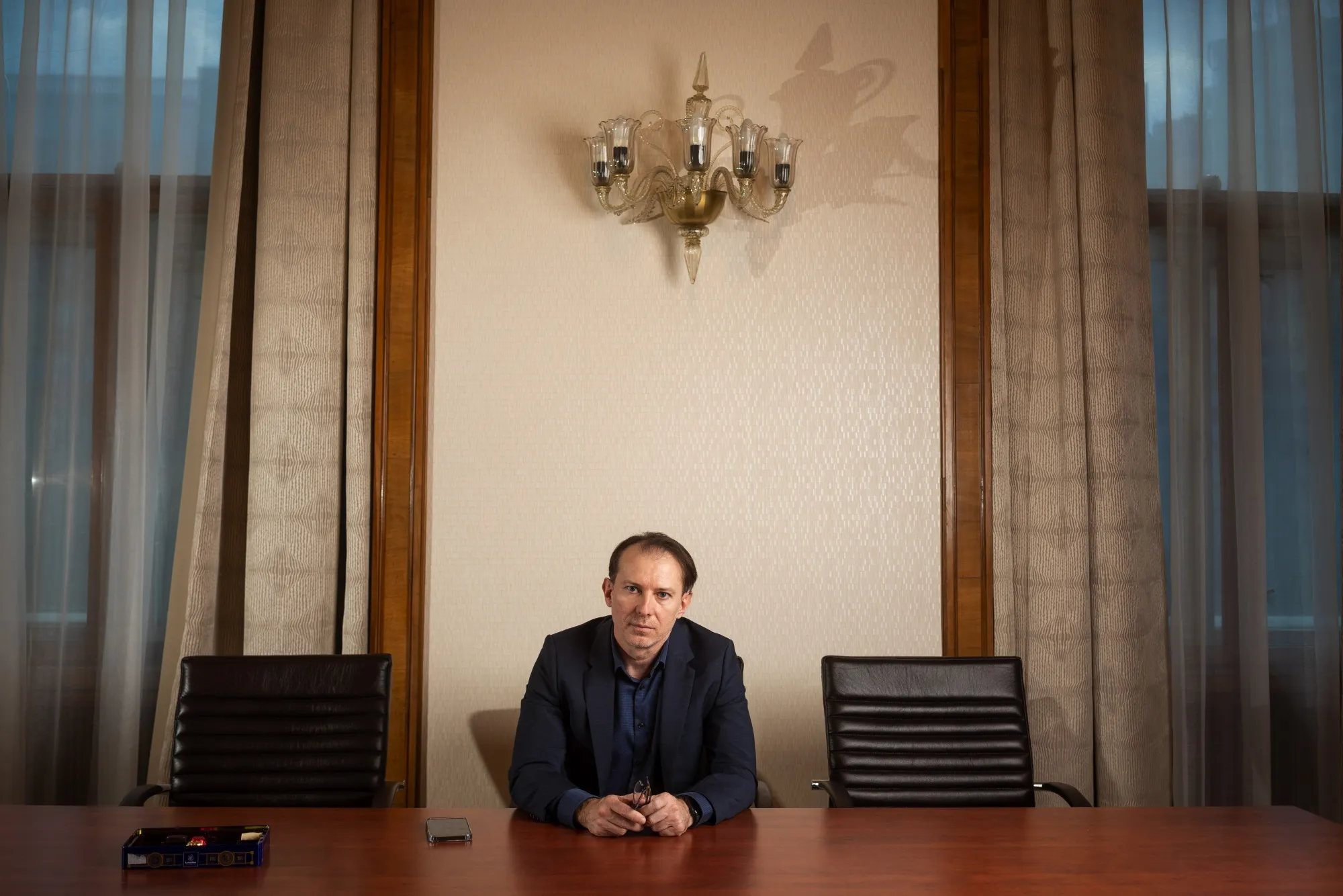 Florin Citu in his office, on March 30.