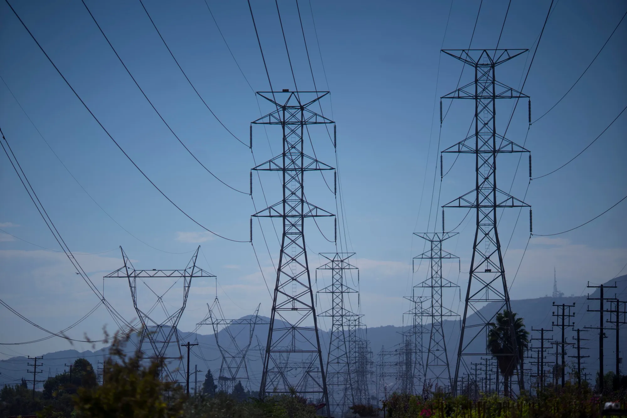 Power lines in North Hollywood, California.