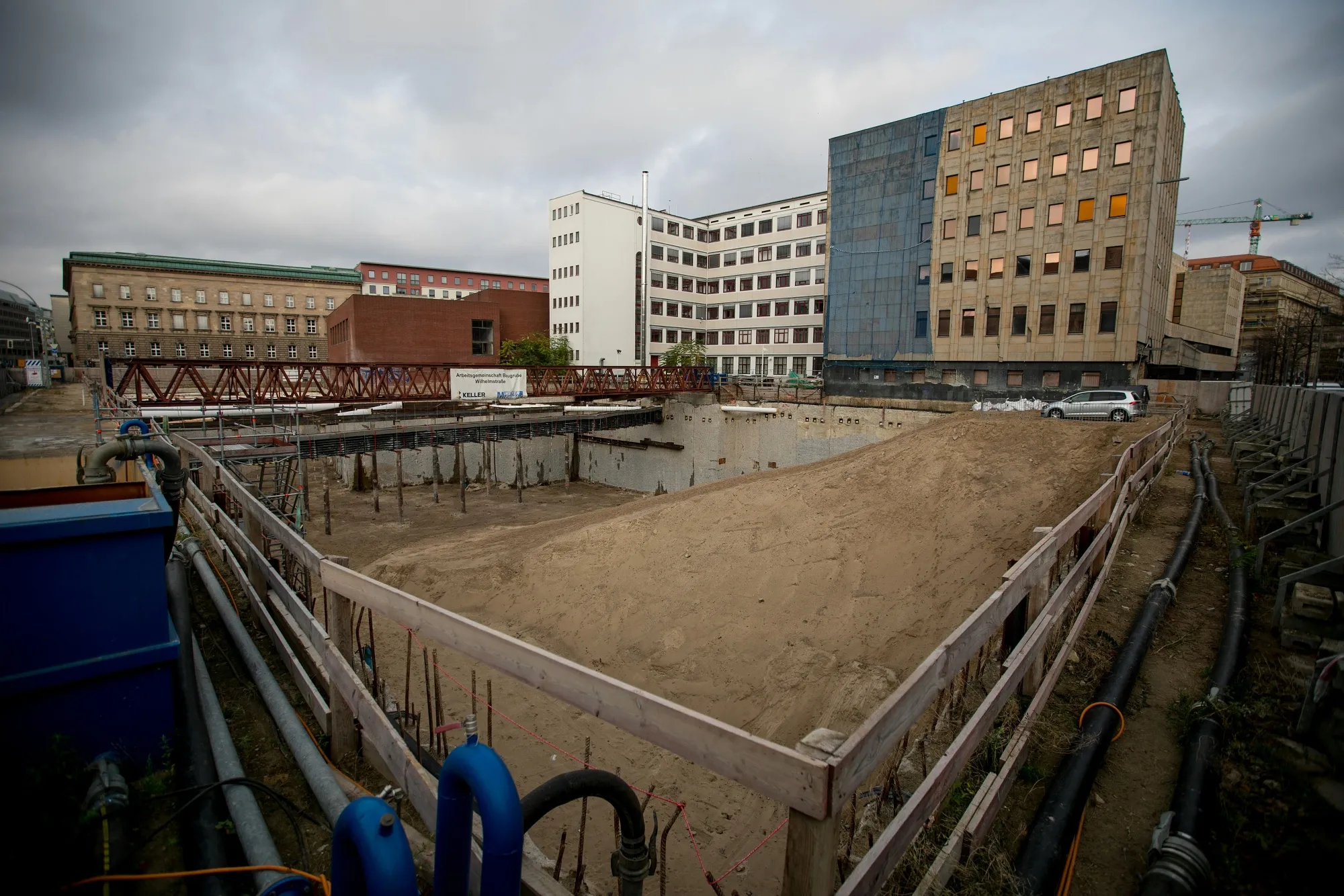 Bare earth at the Adler Group SA Wilhelm&nbsp;retail and residential construction project in Berlin, Germany, on Tuesday, Nov. 2, 2021.