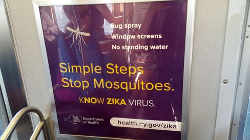 Signs in NYC’s subway system warning against Zika.
