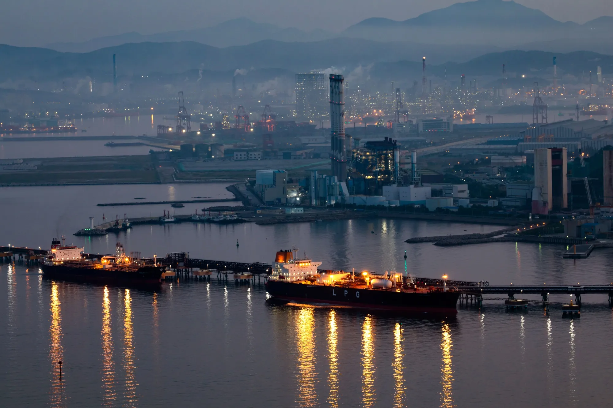 SK Innovation’s oil refinery facilities in Ulsan, South Korea.