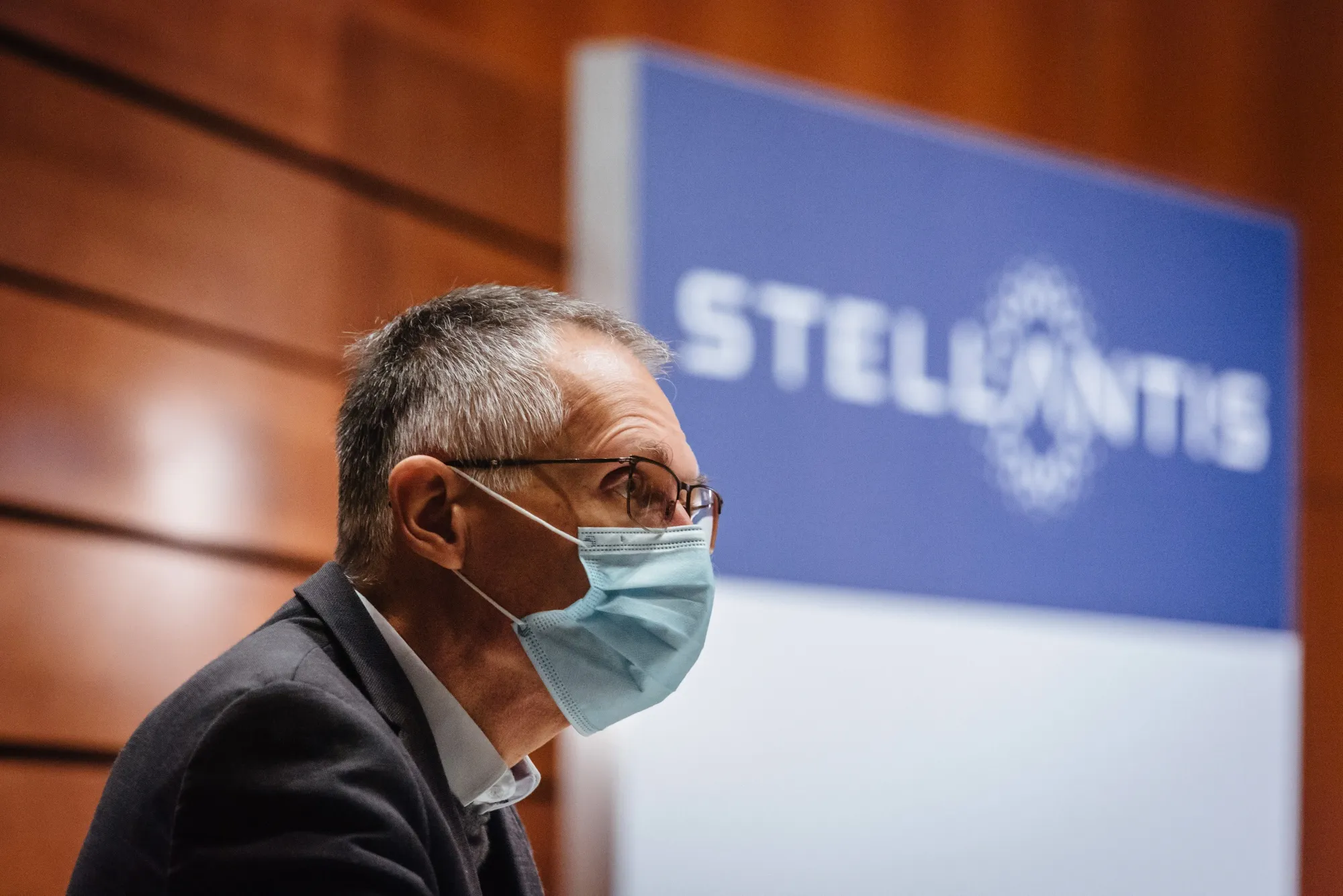 Stellantis CEO Carlos Tavares at a news conference in January.