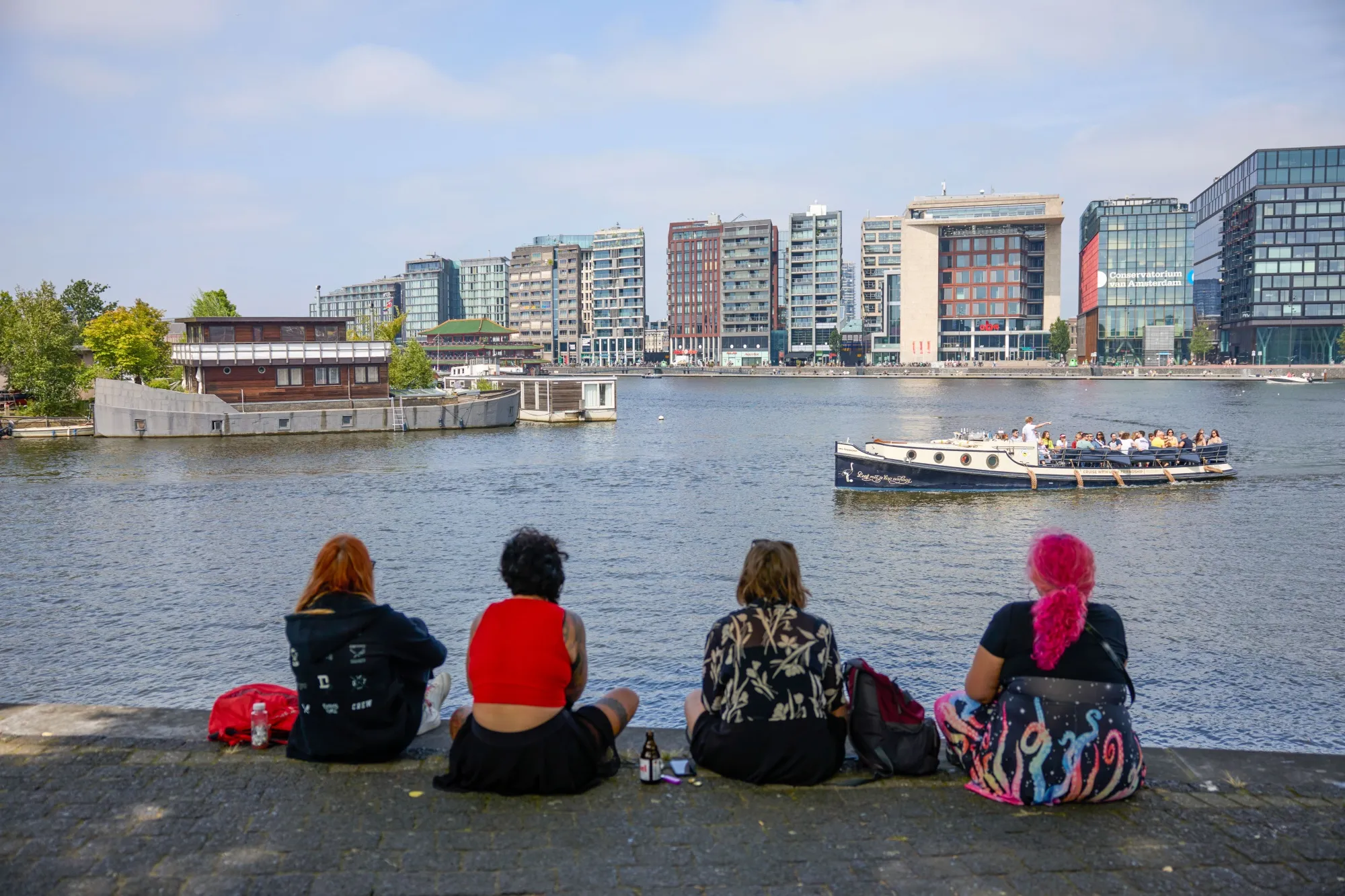 A dockside in Amsterdam, Netherlands, on Aug. 18. Students and young professionals looking for housing face severe&nbsp;shortages and&nbsp;record-high prices.