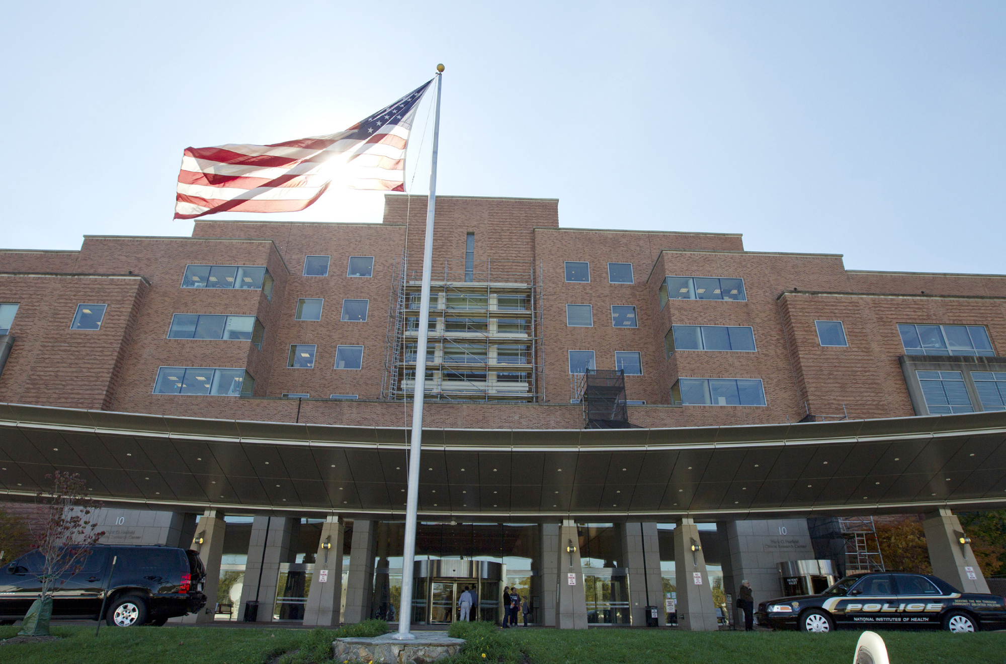 The National Institutes of Health Mark O. Hatfield Clinical Research Center in Bethesda, Maryland, on Oct. 17, 2014.

