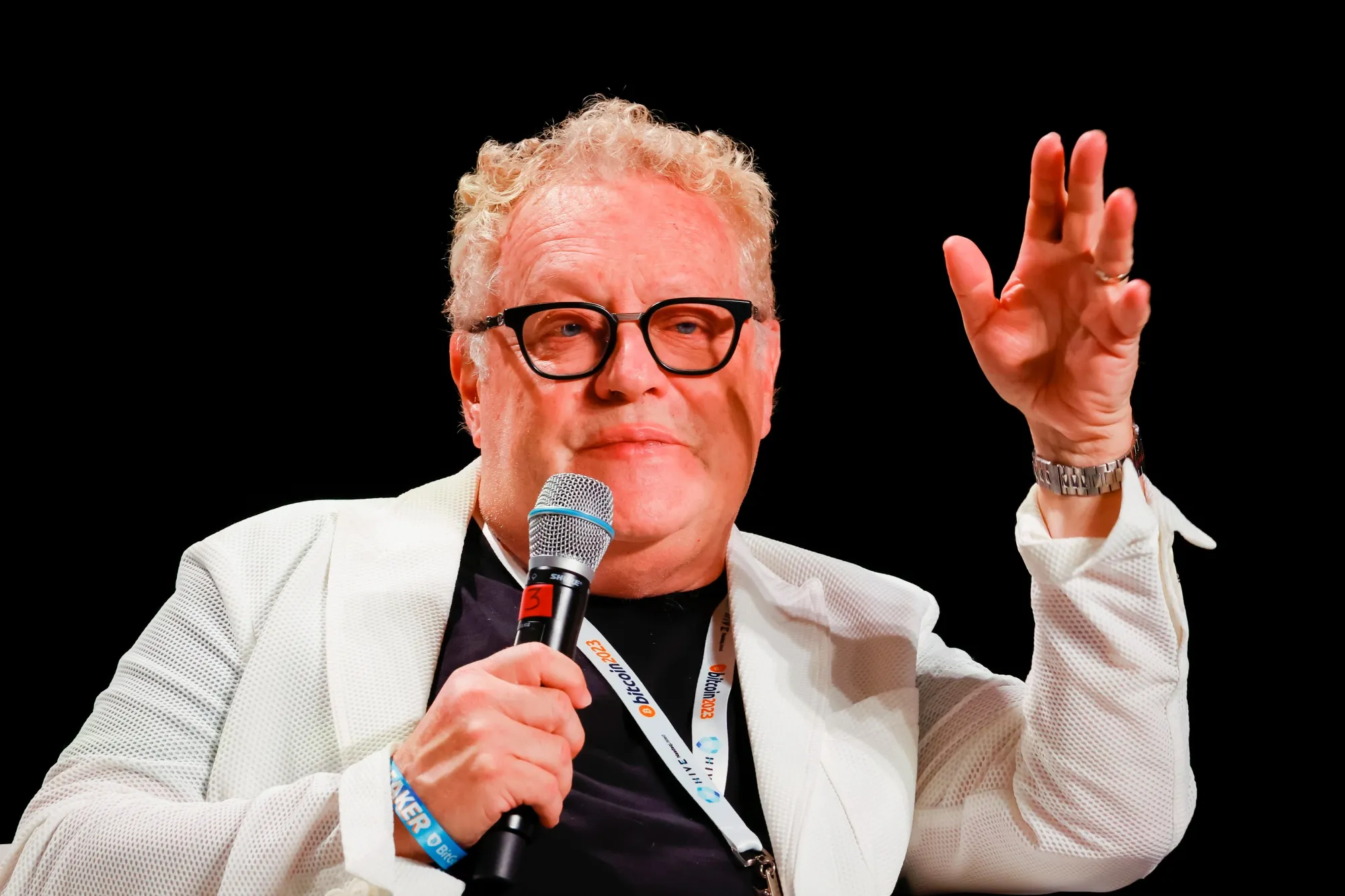 Michael Terpin, a cryptocurrency investor, speaks during the Bitcoin 2023 conference in Miami Beach, Florida, on Saturday, May 20, 2023.