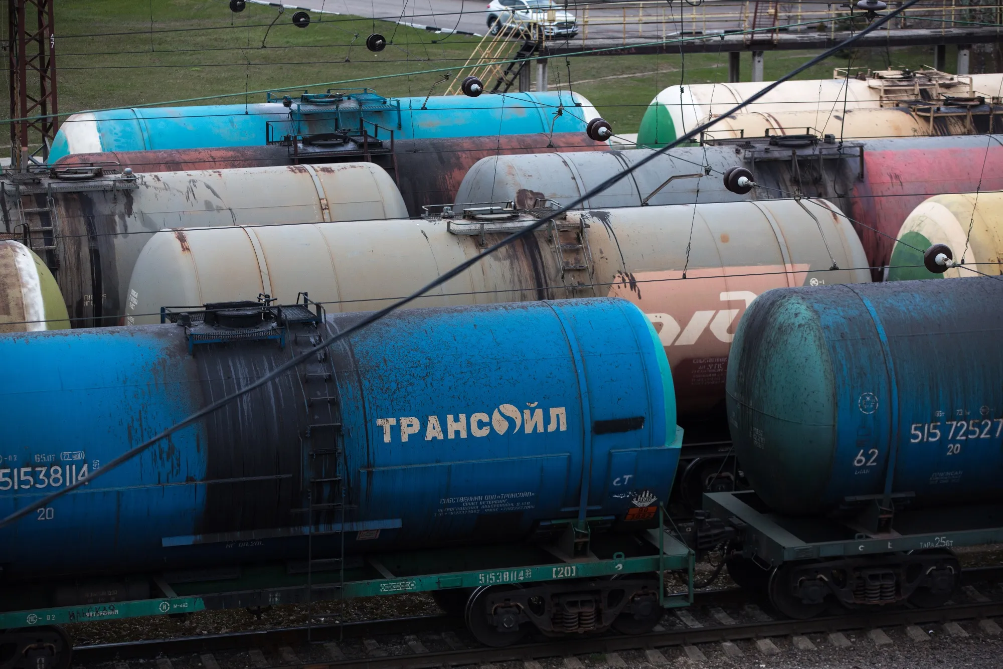 Rail wagons for oil cargo, near Moscow.&nbsp;