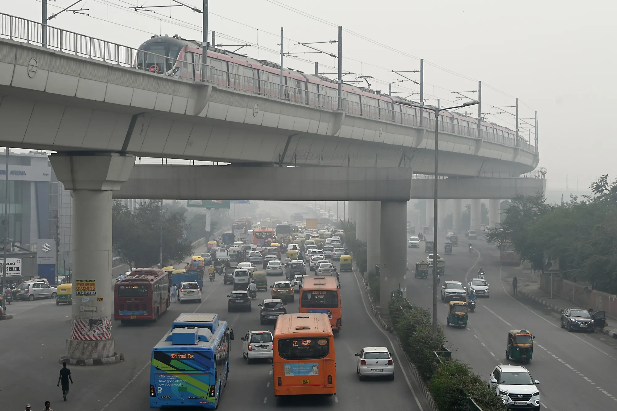 Heavy smog and pollution in New Delhi, India.&nbsp;Among countries, India’s emissions are estimated to grow by 4.6%.