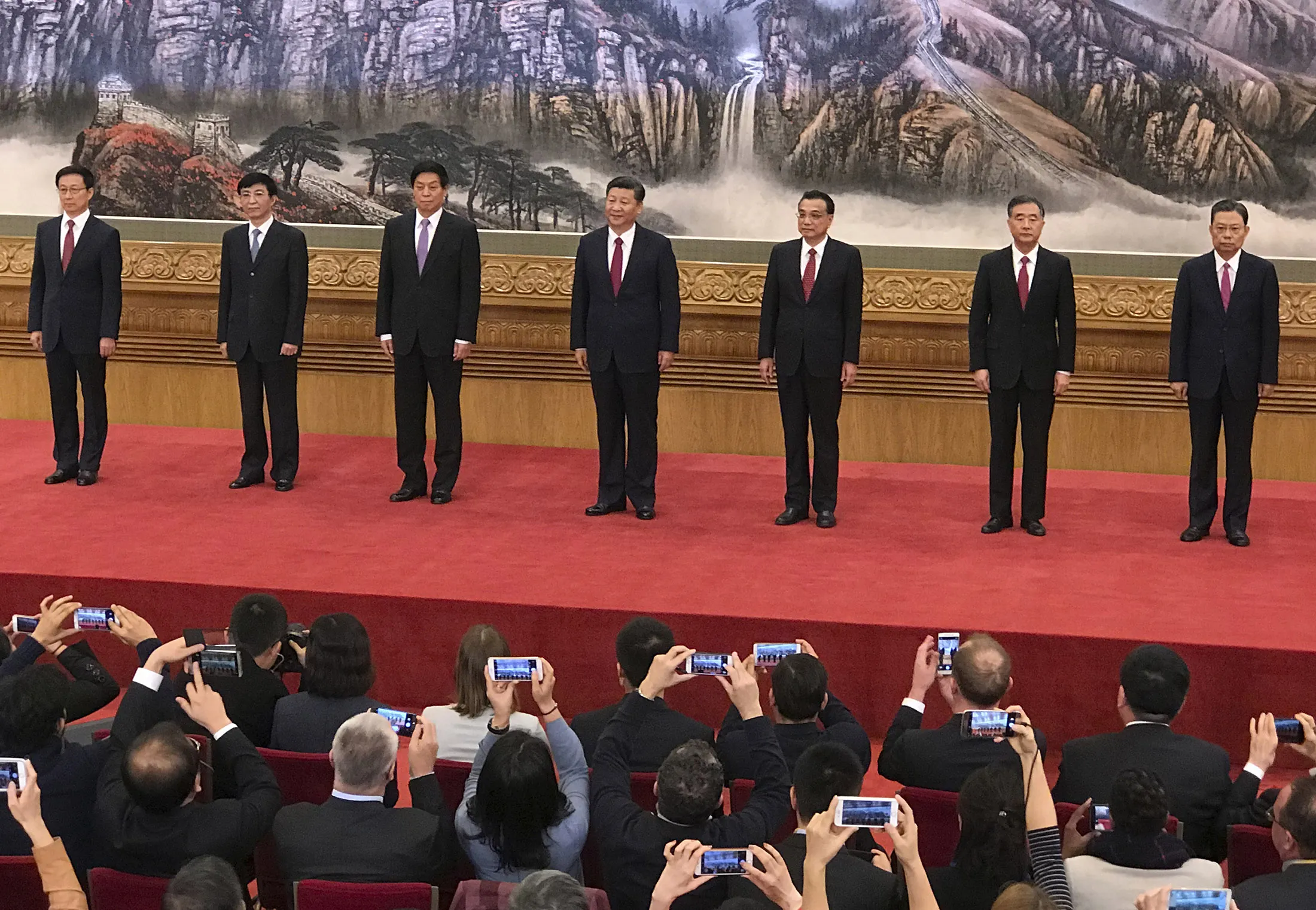 New members of the Politburo Standing Committee.
