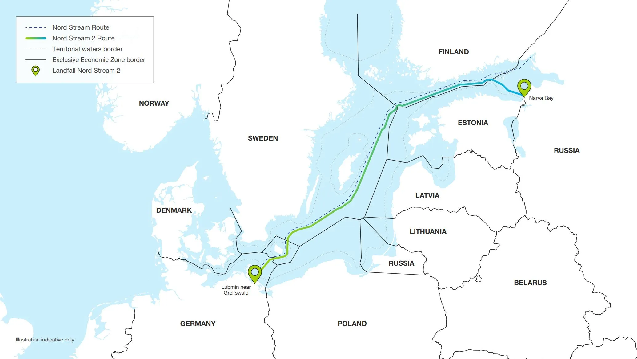 The Nord Stream 2 undersea link to Germany.