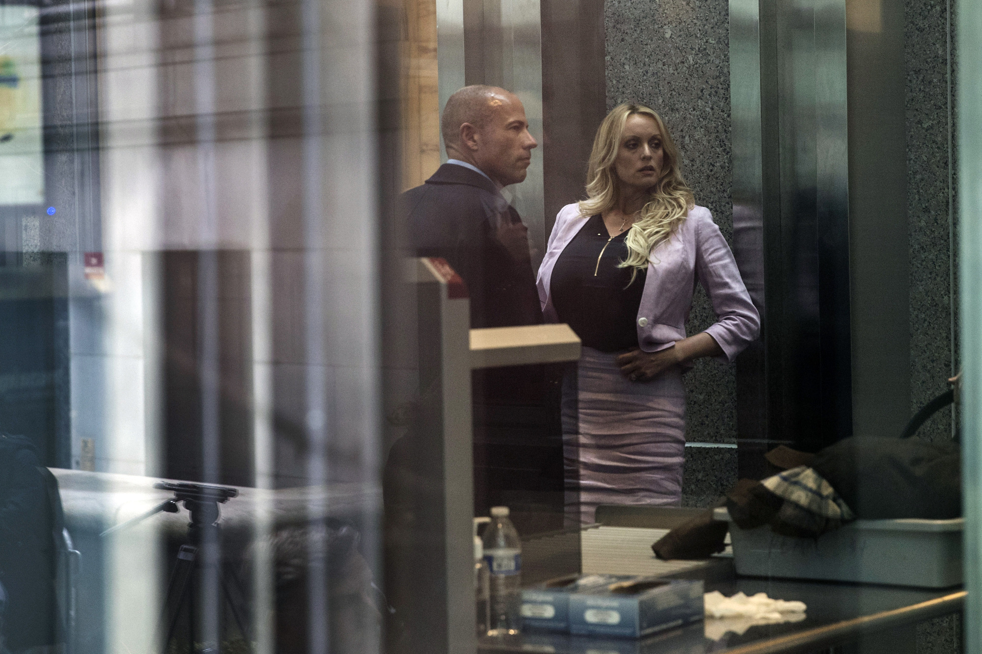 Stormy Daniels and attorney Michael Avenatti&nbsp;at Federal Court in New York, on&nbsp;April 16, 2018.