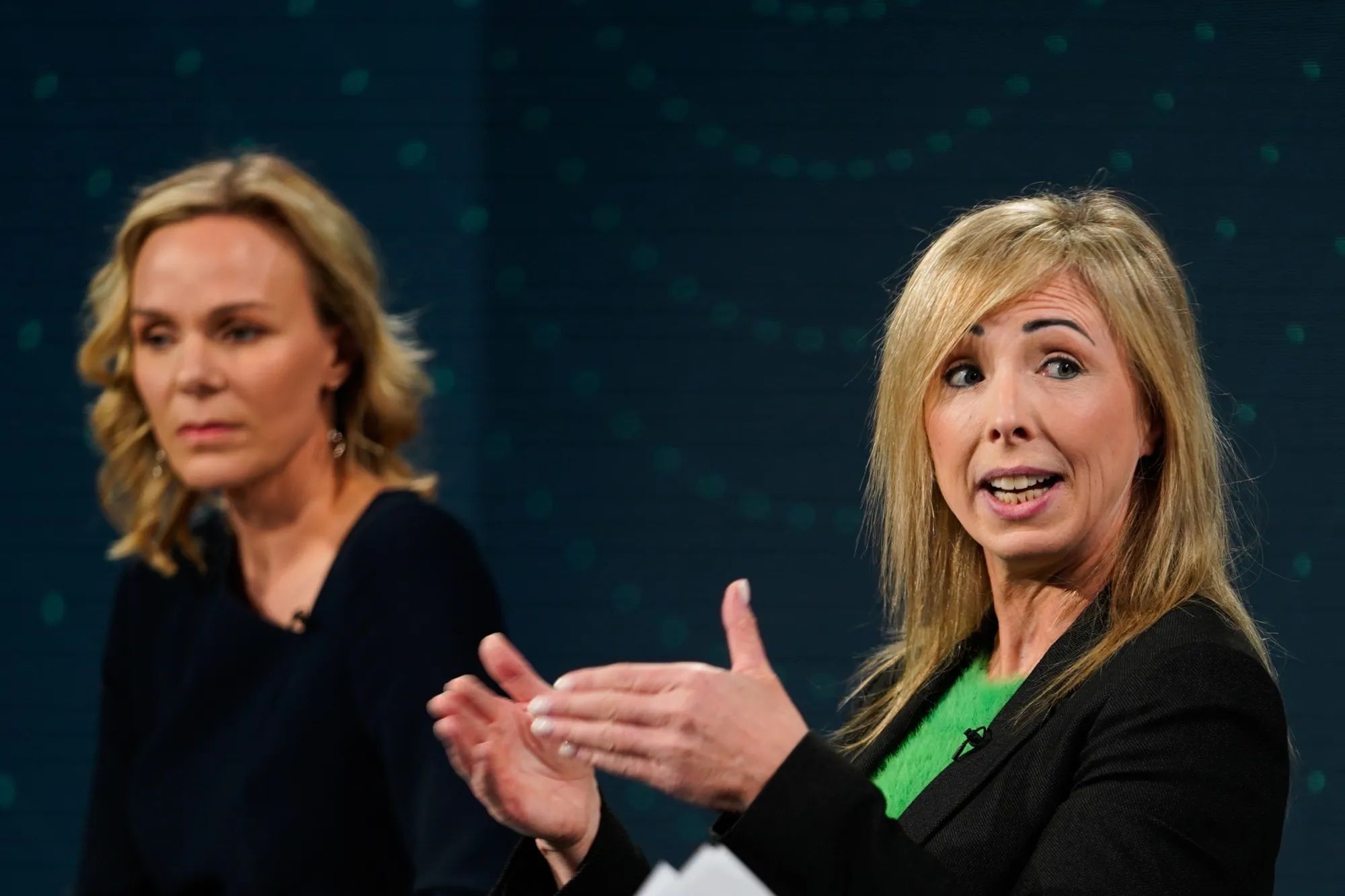 Helen Dixon, right, on April 20.