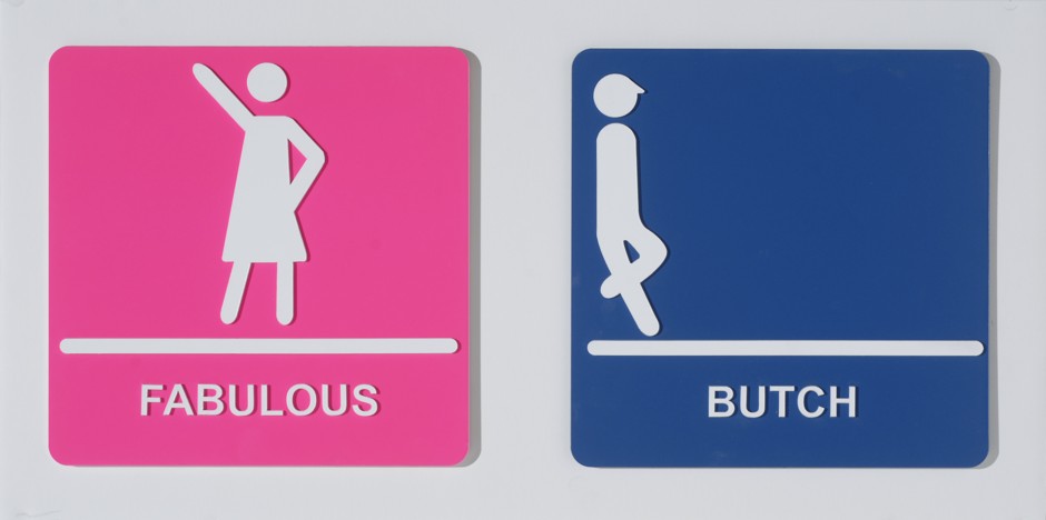 Lauren Quock's Modified Bathroom Signs project is genderqueer take on traditional restroom signs.