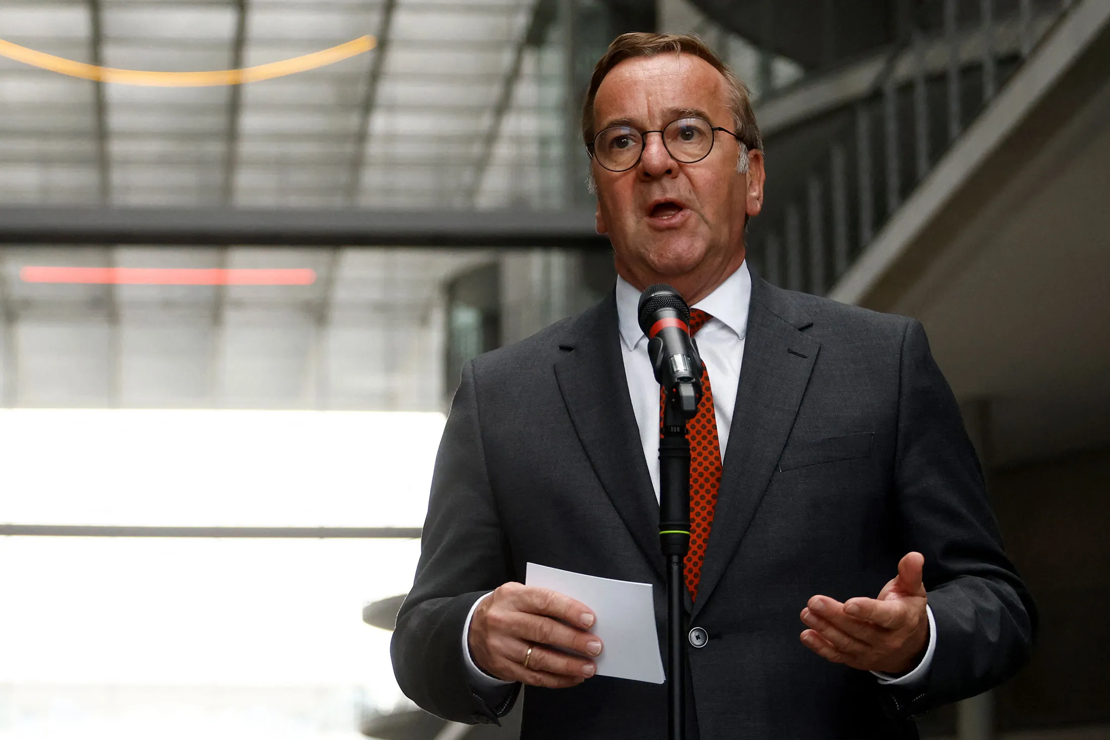 German Defense Minister Boris Pistorius in Berlin on July 23.