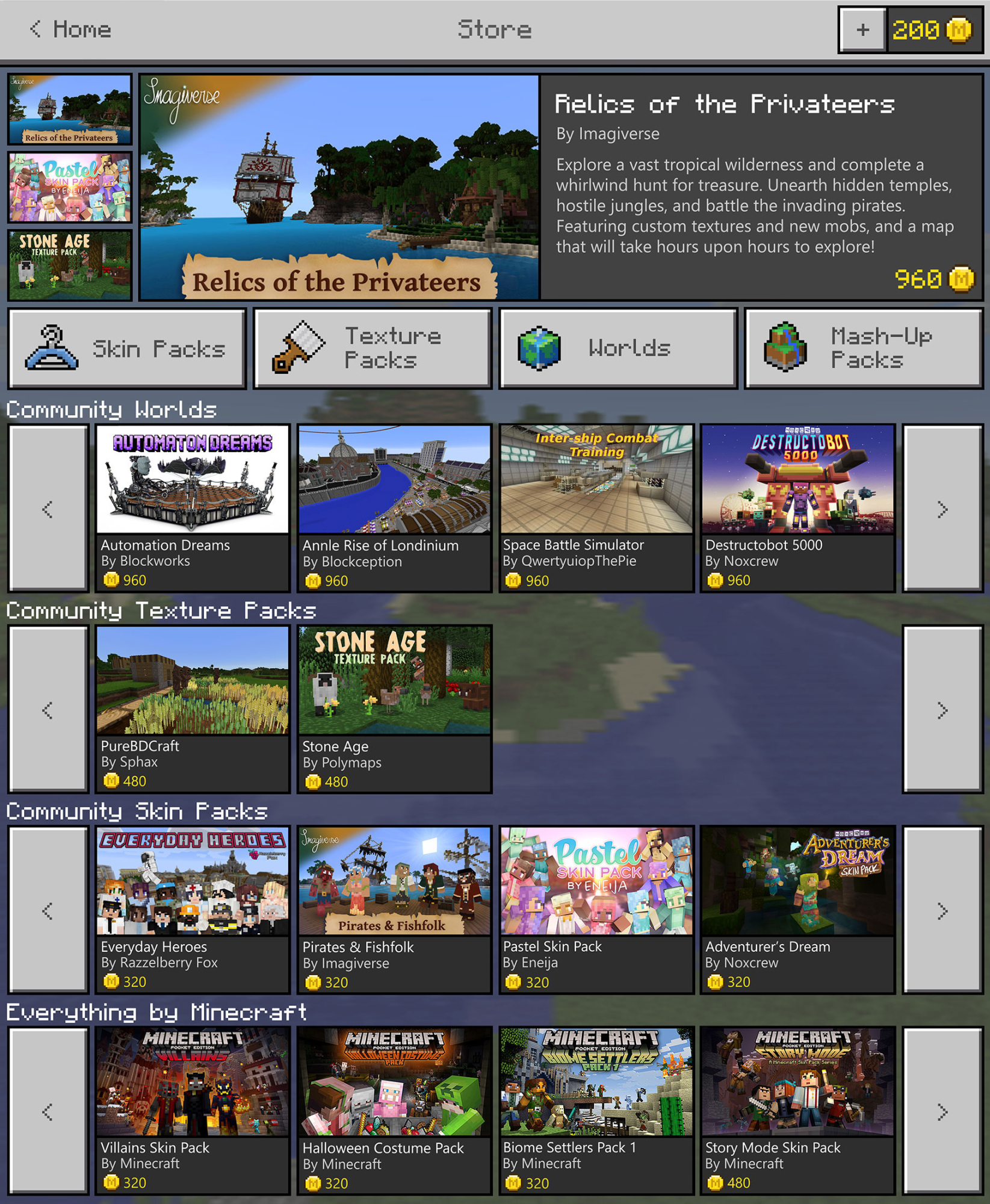 Free Shape: Choose Skins in Minecraft Marketplace