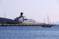 The Solaris superyacht in Bodrum, Turkey, on March 21.