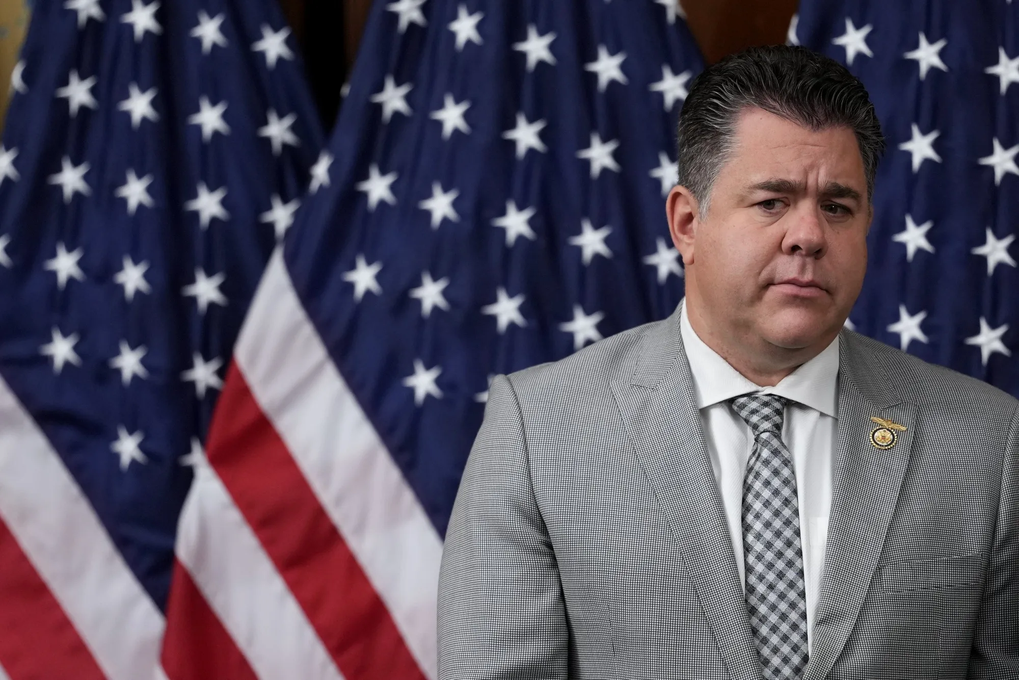 Representative Nick LaLota, a Republican from New York, during a news conference in Washington on Oct. 30, 2025.