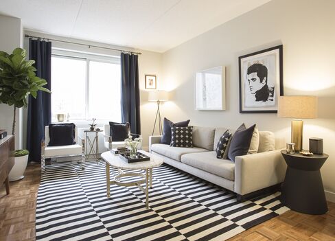 A room with accent pillows, by Will Saks.