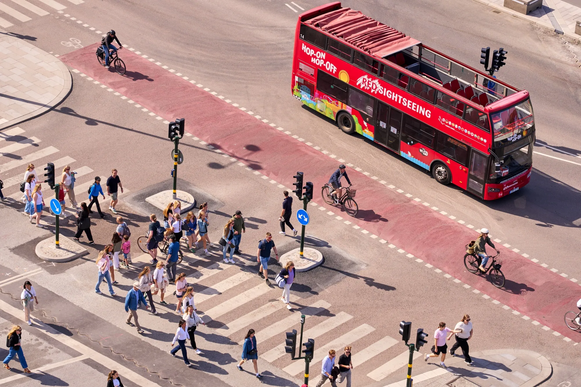 Commuters near the Slussen transport hub in Stockholm.